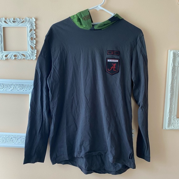 Nike Alabama Light Hoodie Gray with Camo Hood Size M - Picture 3 of 12